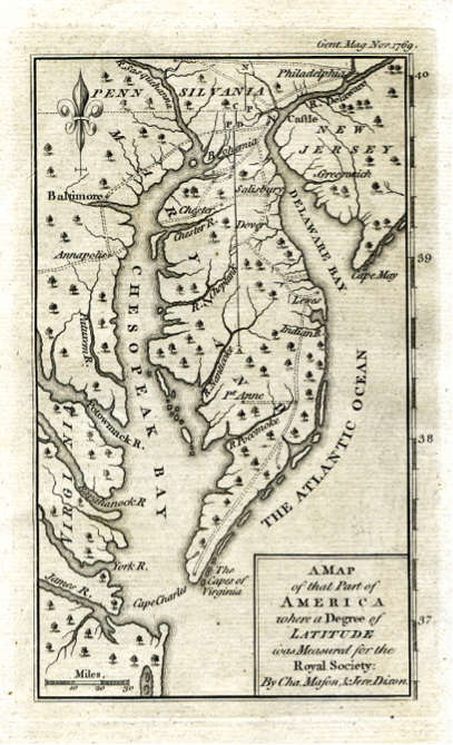 Map of Chesapeake Bay from Gentlemen's Magazine, 1769